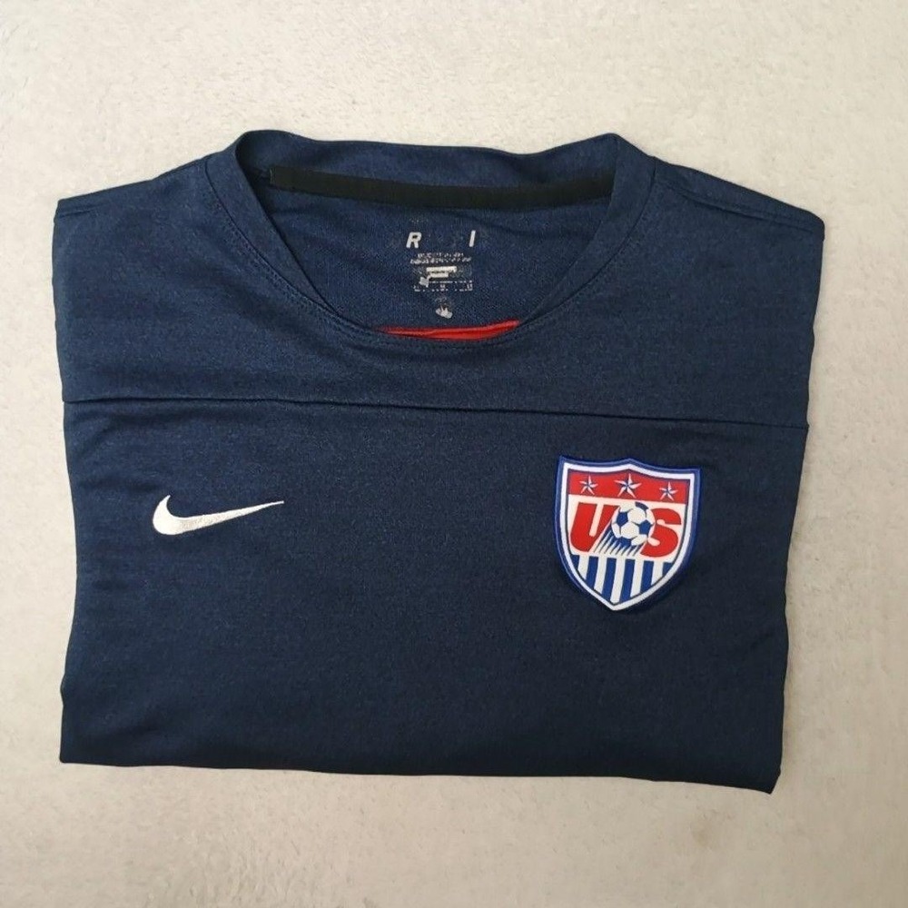 Vintage Nike USA Mens National Jersey Mens M Blue Dri Fit Soccer Training USMNT
